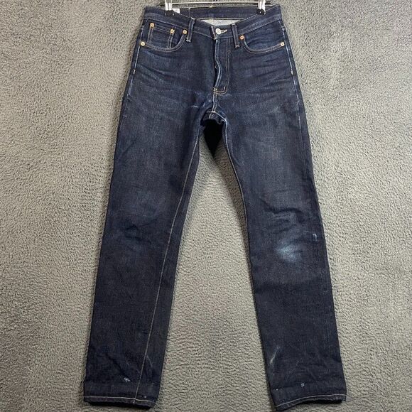 Paulrose Products Jeans Mens 29x33 Blue Heritage Fit Slubby Selvedge Dark Wash
